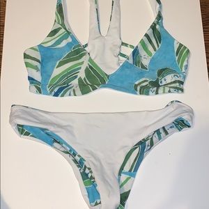 White and Floral Reversible Bikini!
